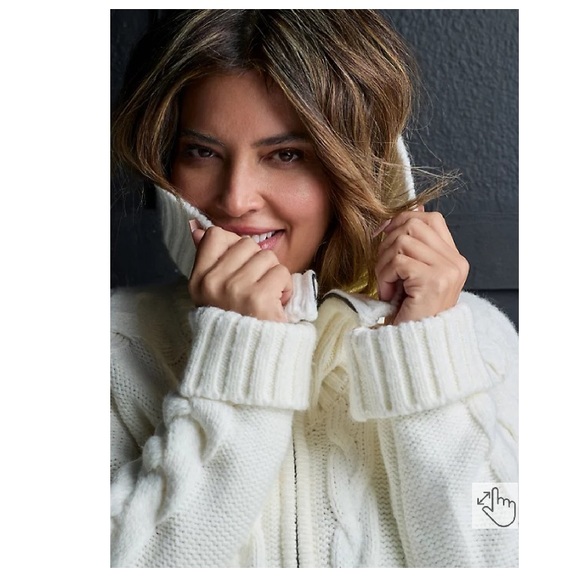 Torrid Chunky Cable Knit Zip Up Shawl Sweater Jacket 2X - Picture 4 of 7